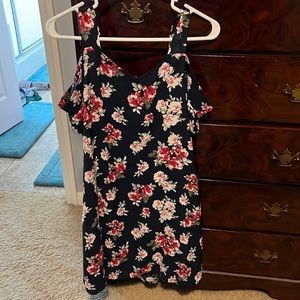 Pretty floral cold shoulder dress
